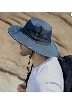 Generic Men Women Sun Hat Cowboy Hat with Straw Wide Brim Bucket Breathable Boonie Hats for Fishing, Hiking, Garden, Beach  - Image 4