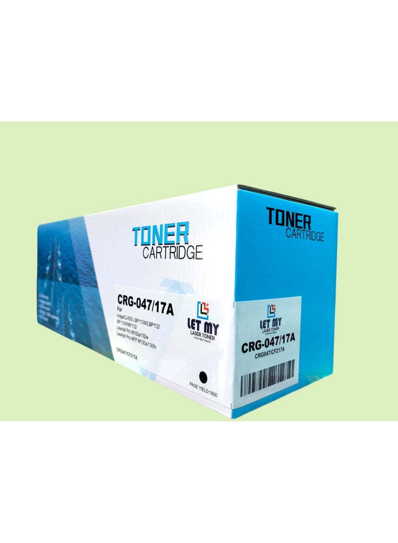 دعني حبر LET MY CF217A 17A العالمي CRG-047 متوافق مع طابعات HP Canon LaserJet Pro M102 MFP M130fw و imageCLASS LBP113W MF112، طباعة مكتبية عالية الإنتاجية باللون الأسود - Image 3