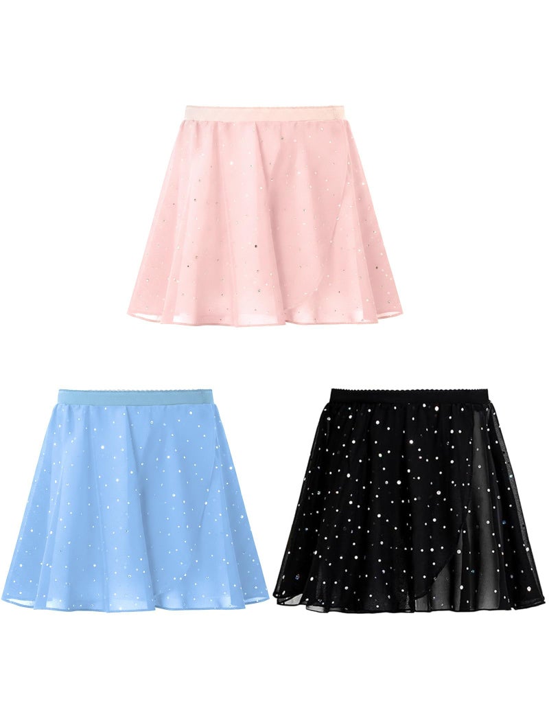 Gogokids Girls Dance Ballet Skirt, 3 Pack Tutu Skirts Fluffy Ballet Dress for Toddlers/Little Girls (120/4-5T) - Image 1