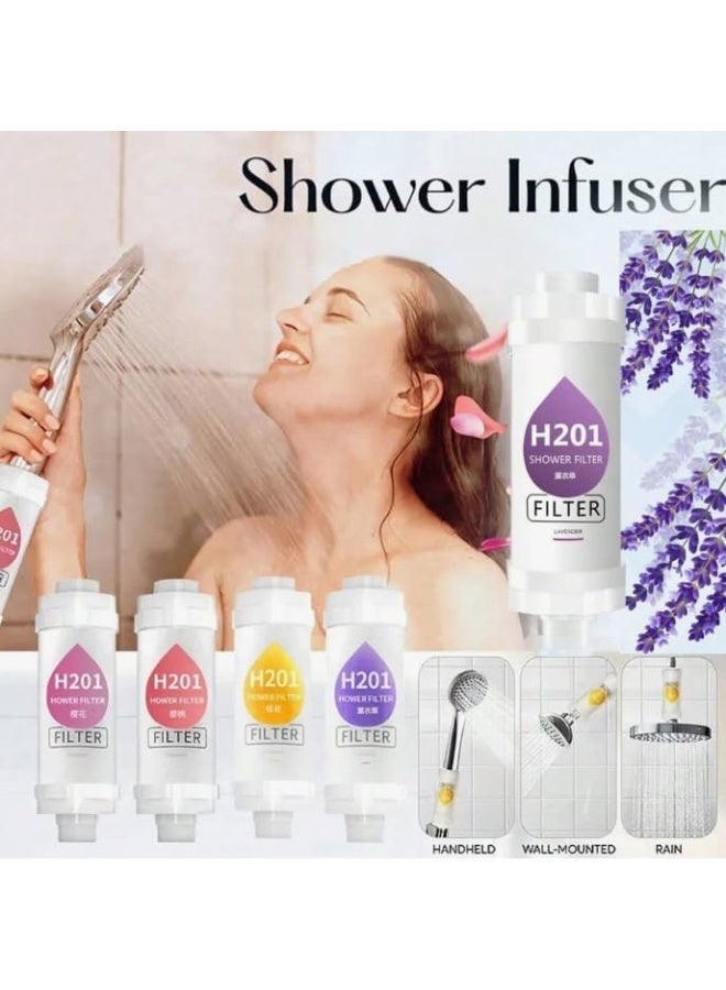 اتش 201 فلتر استحمام بخلاصة الياسمين وفيتامين C - منقي مياه صلبة بست طبقات مع رائحة عطرية، يزيل الكلور لبشرة وشعر صحيين، مناسب لجميع أنواع الدش. - Image 4