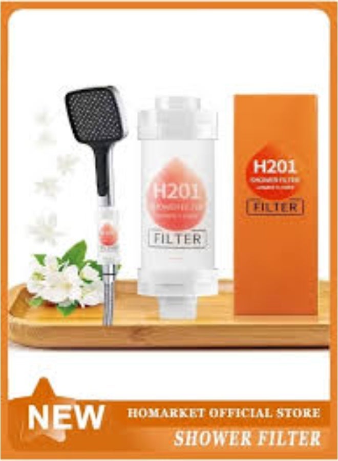 اتش 201 فلتر استحمام بخلاصة الياسمين وفيتامين C - منقي مياه صلبة بست طبقات مع رائحة عطرية، يزيل الكلور لبشرة وشعر صحيين، مناسب لجميع أنواع الدش. - Image 3