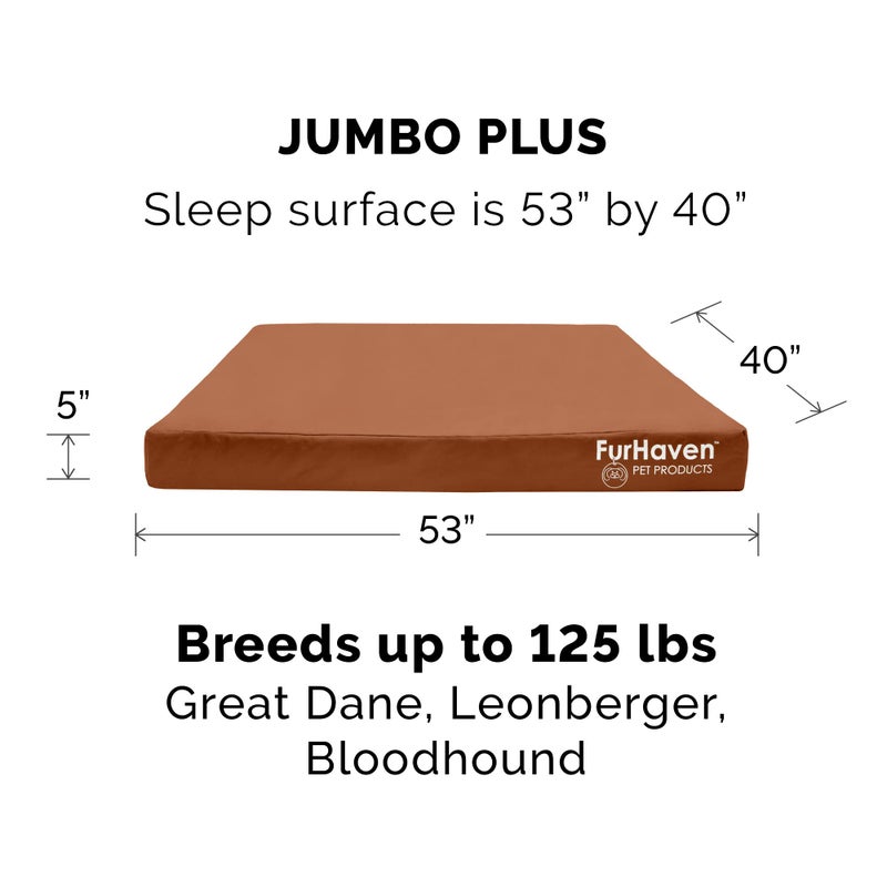 Furhaven Replacement Dog Bed Cover Water-Resistant Indoor/Outdoor Logo Print Oxford Polycanvas Mattress, Washable - Chestnut, Jumbo Plus (XX-Large) - Image 3