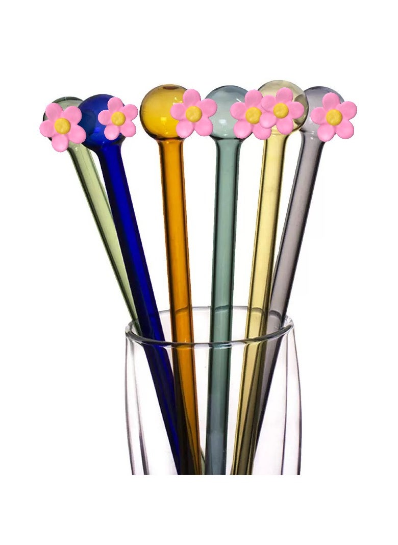 Angmei 5pcs Premium Heat Resistant Glass Straw High Borosilicate Materia for Long lasting Use (Random color)  - Image 1