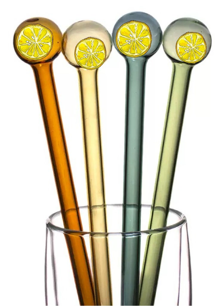 Angmei 5pcs Premium Heat Resistant Glass Straw High Borosilicate Materia for Long lasting Use (Random color)  - Image 2