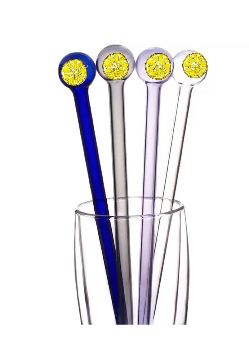 Angmei 5pcs Premium Heat Resistant Glass Straw High Borosilicate Materia for Long lasting Use (Random color)  - Image 3