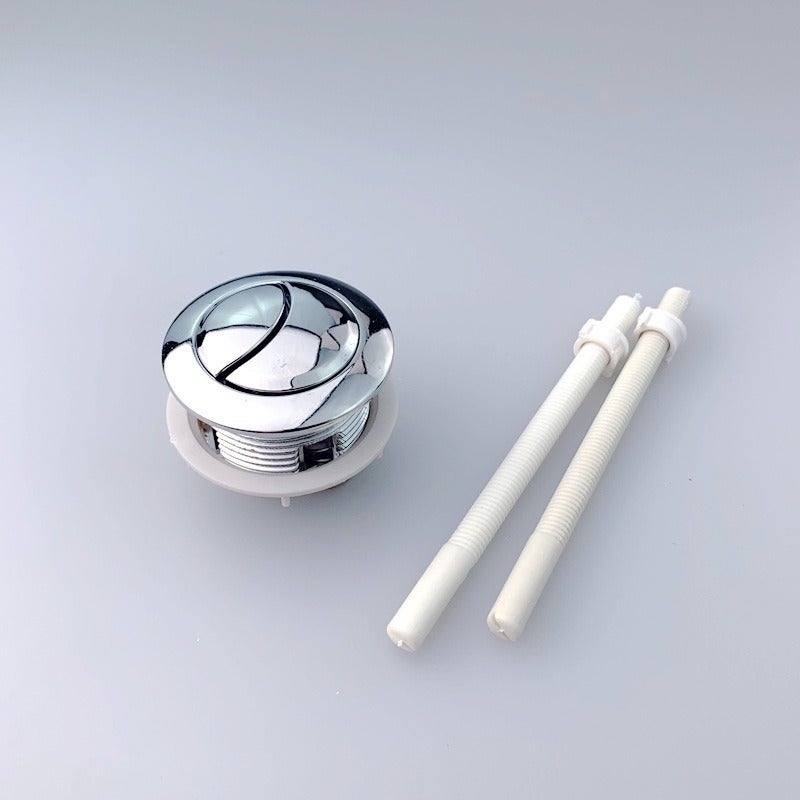 Export Small Abs Toilet Bathroom Sanitary Ware Water Tank Accessories Electroplated Round Button Toilet Switch Press - Image 3
