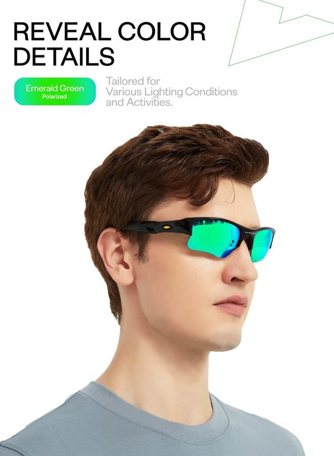 Mryok Replacement Lenses for Oakley Frogskins OO9013 Sunglass, HD Polarized, UV Protection, Impact Resistant & Perfectly Fit, Emerald Green Mirrored, One size - Image 3