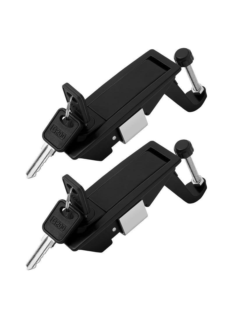 SOLARAE Hand Operated Stainless Lock, 2 Pack with Keyed Lock, Heavy-Duty Black Flush-Mount Trigger Compression Lever Latches, Ideal for Boat Deck, Cabinets, Security, with 4 Keys Included, Easy Installation - Image 2