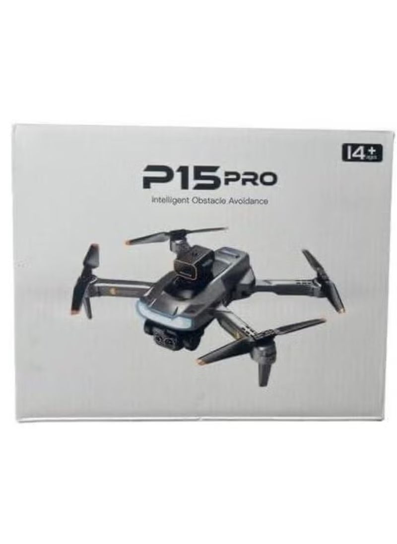 P15 Pro Foldable Drone with Dual 4K Front & 1080P Bottom HD Camera | 120° Wide-Angle Lens with FPV Live Streaming | Gesture & Voice Control for Easy Flight | One-Key Takeoff/Landing for Beginners | Foldable, Lightweight, and Portable Design | Long Battery Life for Extended Flying Time | Ideal RC Drone Toy for Kids, Teens & First-Time Users