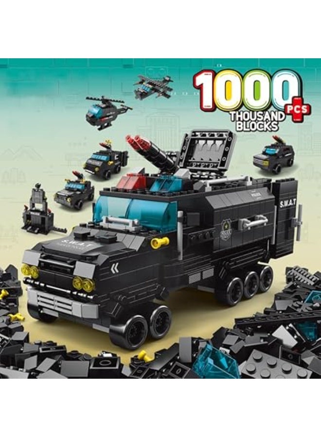 6-in-1 Rapid Intervention Truck Building Block Set | STEM Educational Kit for Kids | Build Tactical Vehicles and Trucks (Over 1000 Pieces) | Birthday Gift for Boys and Girls || 6-Month Structural Warranty - Image 1