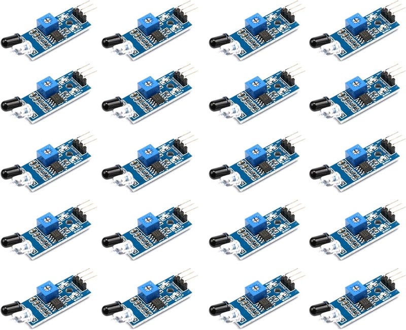 EC Buying 20pcs IR Infrared Obstacle Avoidance Sensor Modules for Arduino - Reflective Photoelectric Proximity Sensor, Ideal for Smart Car Robot, Arduino Car Distance Tracking,3.3V-5V DC - Image 1