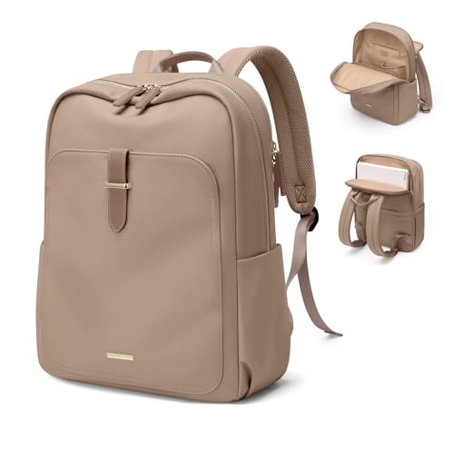 GOLF QUALITY Laptop Backpack for WomenCasual Work Business Backpacks Purse Carry on Travel Backpack156 InchChampagne Brown - Image 1
