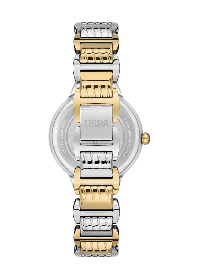U.S. Polo Assn. U.S. Polo Assn. Stile 33mm Ladies' Silver Dial Watch with Stone Accents and Two-Tone Stainless Steel Band - USPA2046-05, Timeless Sophistication  - Image 3