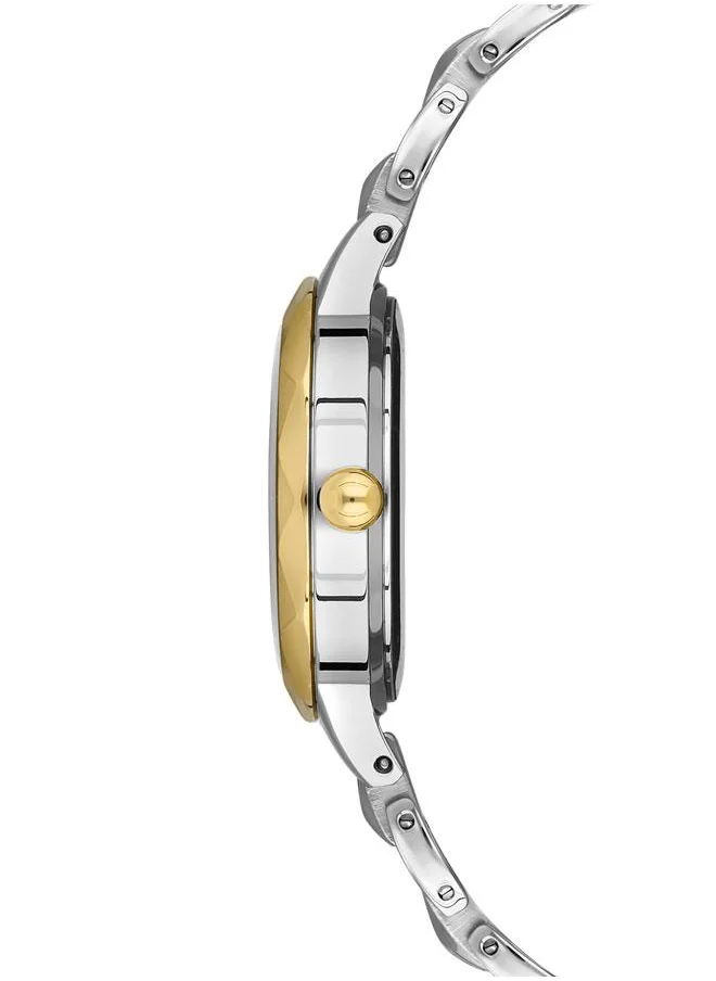 يو اس بولو اسن U.S. Polo Assn. Stile 33mm Ladies' Silver Dial Watch with Stone Accents and Two-Tone Stainless Steel Band - USPA2046-05, Timeless Sophistication