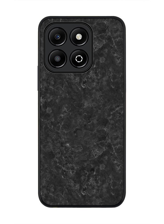 Stylizedd غطاء Honor X6B، حماية كاميرا نحيفة، غطاء هاتف مضاد للصدمات - نسيج رخام أسود - Image 1