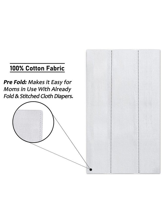 Ruvanti 10 Pack, Birdseye 3-Ply Prefold Cloth Diapers for Babies, 13x19 Inch, White - Image 4