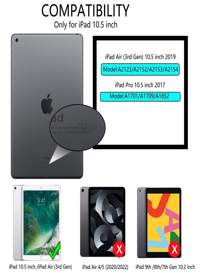 Xkladz جراب Xkladz لجهاز iPad Pro مقاس 10.5 بوصة (إصدار 2017) / iPad Air الجيل الثالث (إصدار 2019)، جراب مزود بحامل قلم، غطاء خلفي شفاف، تصميم أنيق وجذاب للنساء والفتيات، خاصية التشغيل/الإيقاف التلقائي، زهرة وردية - Image 2