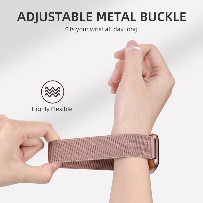 DaQin Elastic Sport Nylon Band Compatible with Fitbit Versa 2 Watch Bands Women Men  5 Pack Adjustable Stretchy Solo Loop Wristband for Versa/Versa Lite/SE/Fitbit Versa 2 Bands Women of Smartwatch - Image 3