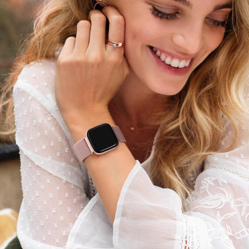 DaQin Elastic Sport Nylon Band Compatible with Fitbit Versa 2 Watch Bands Women Men  5 Pack Adjustable Stretchy Solo Loop Wristband for Versa/Versa Lite/SE/Fitbit Versa 2 Bands Women of Smartwatch - Image 5