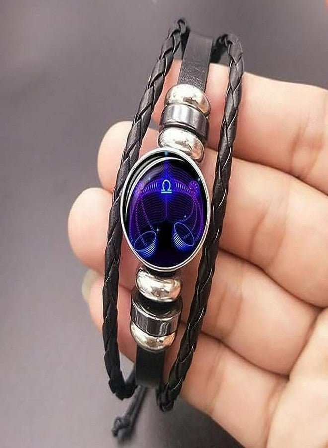 LAZYwindow Zodiac Constellation Bracelets - वृषभ राशि - Taurus Signs Guardian Fluorescent Woven Leather Bracelet for Women & Men (Pack of 2) - Image 5