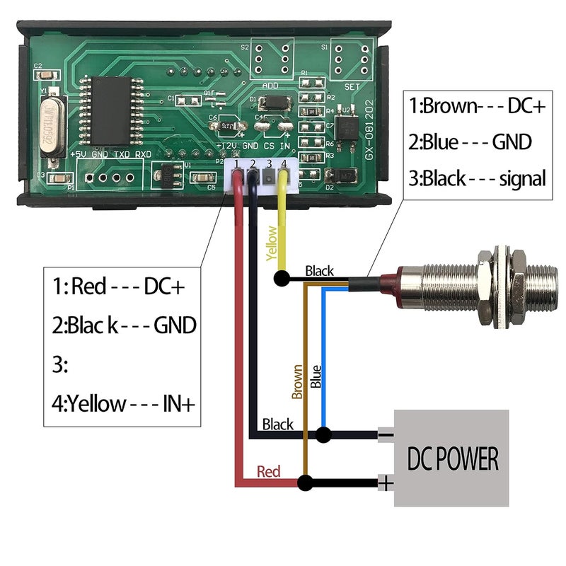 DIGITEN 4 Digital LED Tachometer RPM Speed Meter+Hall Proximity Switch Sensor NPN Blue - Image 4