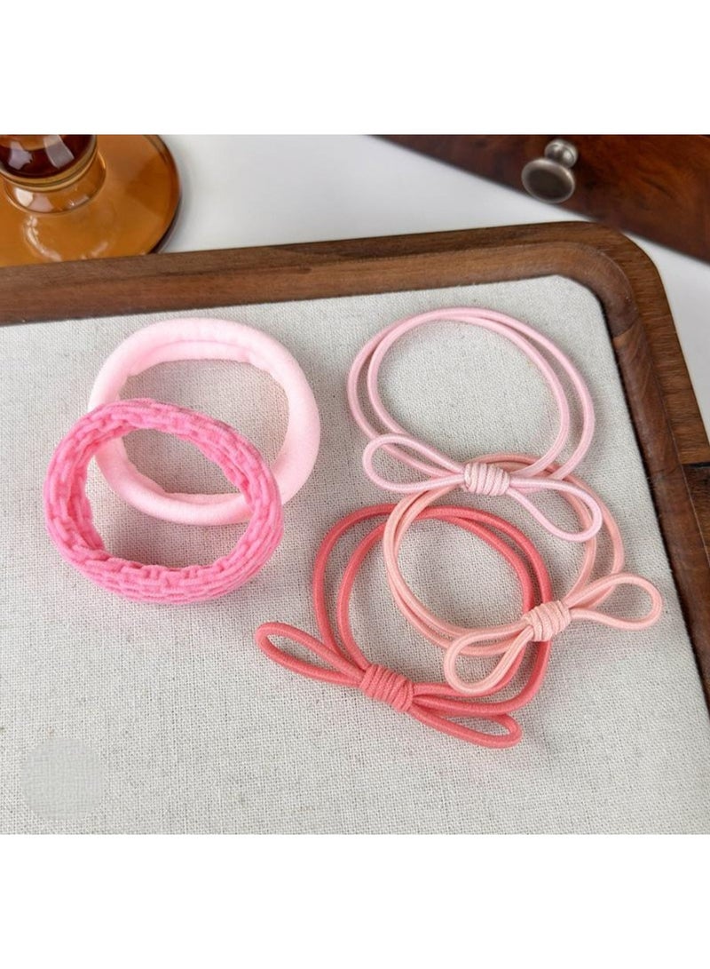 Hand Made Set of 5 Pink-Colored Gradient Hair Ties - Image 1