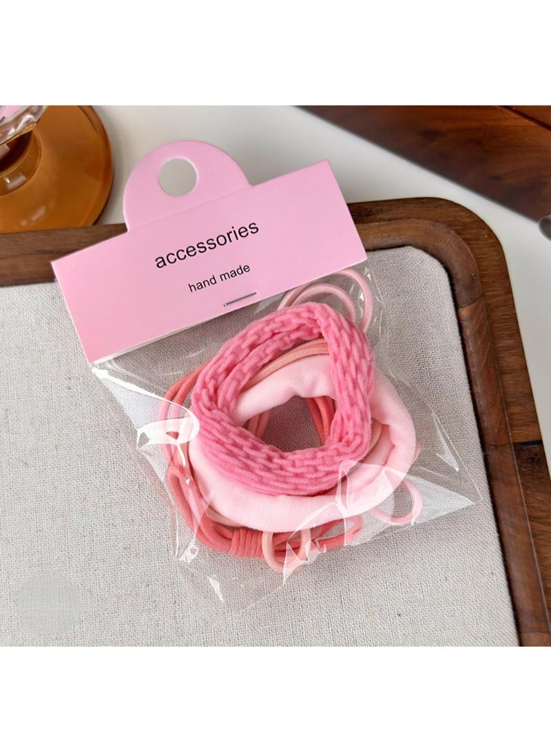 Hand Made Set of 5 Pink-Colored Gradient Hair Ties - Image 2