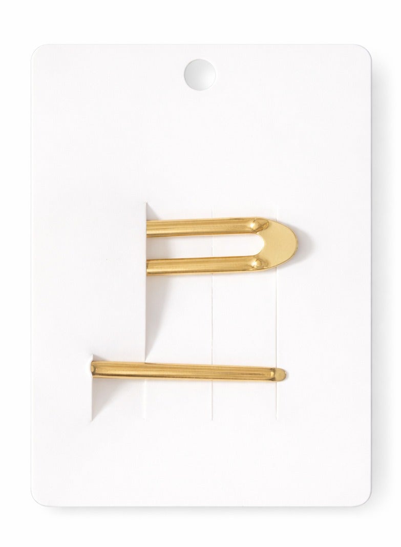 Gold Hair Clip with Pink Flower Design & Cherry Detail - Image 2