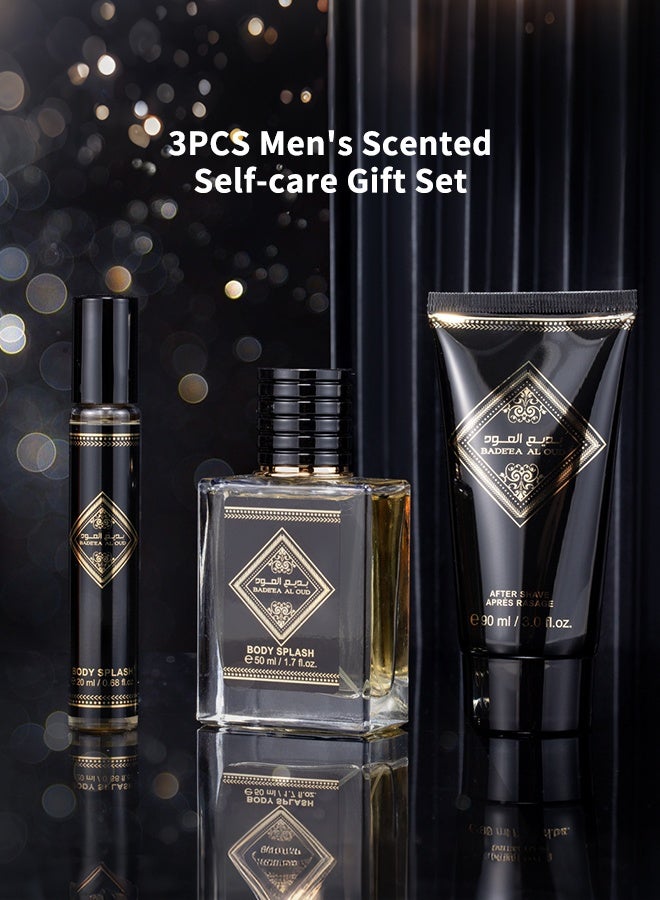 3-Piece Masculine Grooming & Fragrance Gift Set for Men, Luxury Body Splash, Pocket Perfume & After Shave Balm, Premium Eau de Parfum Gift for Him, Father, Boyfriend - Image 2