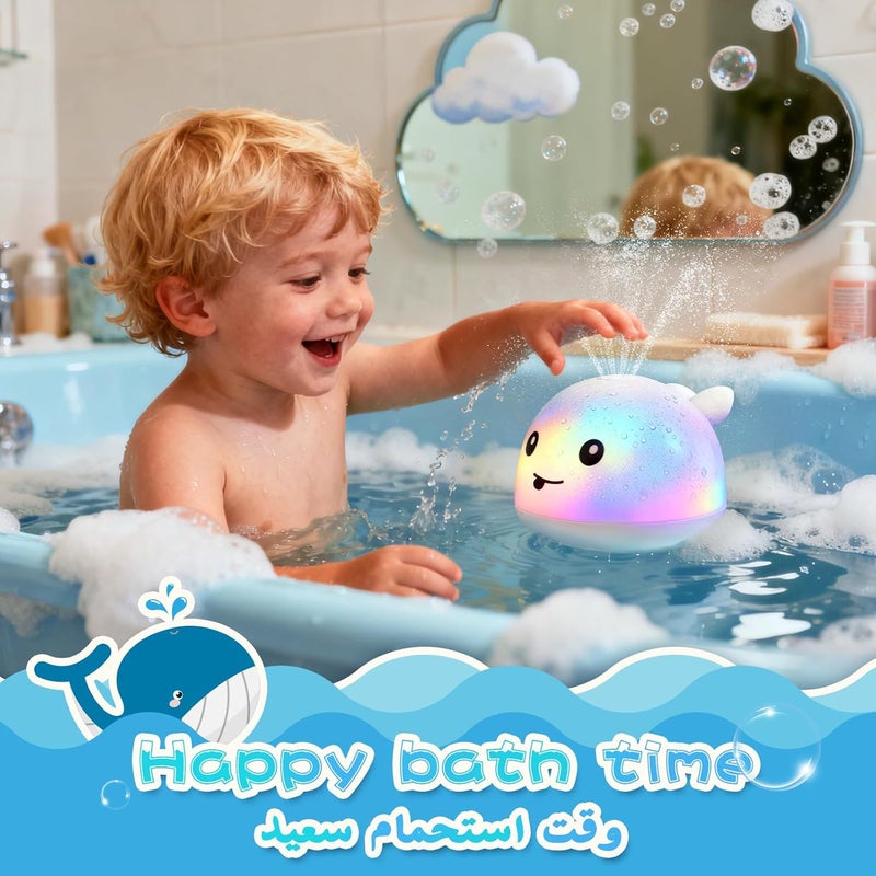 nafas Bath Toys Light Up Bath Toys Whale Bath Toy Sprinkler, Spary Water Whale Bath Toy Suitable for Birthday Shower Gifts for Boys Girlds - Image 2