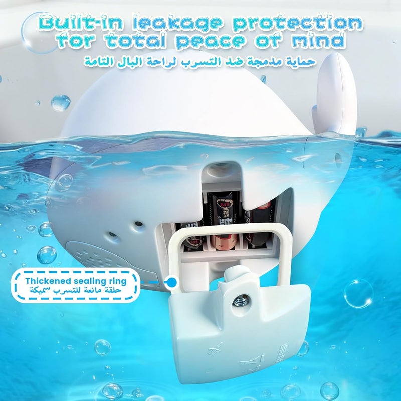 nafas Bath Toys Light Up Bath Toys Whale Bath Toy Sprinkler, Spary Water Whale Bath Toy Suitable for Birthday Shower Gifts for Boys Girlds - Image 4