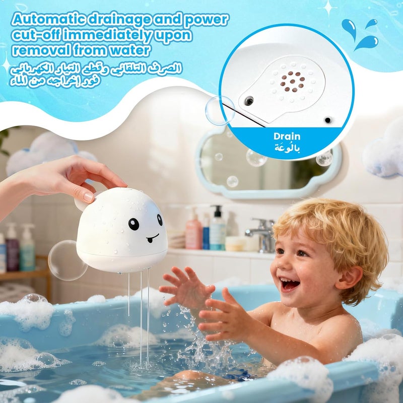 nafas Bath Toys Light Up Bath Toys Whale Bath Toy Sprinkler, Spary Water Whale Bath Toy Suitable for Birthday Shower Gifts for Boys Girlds - Image 5