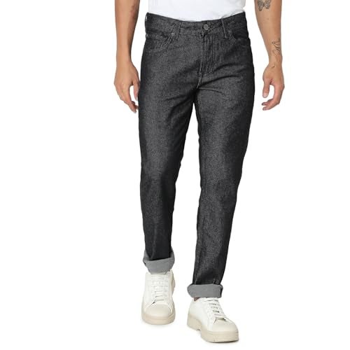 Spykar Men's Rover Regular Fit Mid-Rise Casual Jeans Raw Black - Image 1