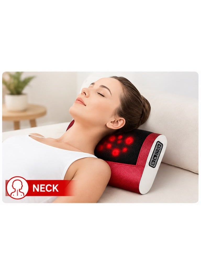 Infrared Heat Sensing Neck and Back Massager Pillow Shiatsu Electric Massage Cushion with 3 Adjustable Speed Levels for Muscle Pain Relief and Relaxation - Image 3