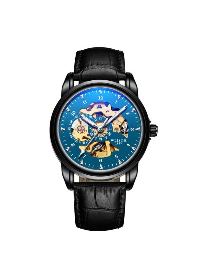 Generic Walis Mechanical Men's Watch Genuine Leather Men's Watch Waterproof Watch Male Student's Watch Luminous Mechanical Watch 