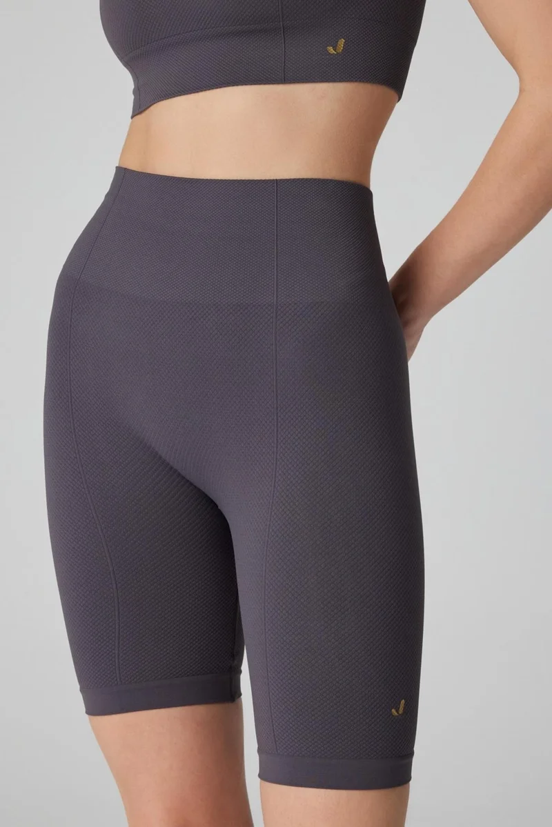 جيرف Holly Honeycomb Patterned High Waist Biker Tights Anthracite