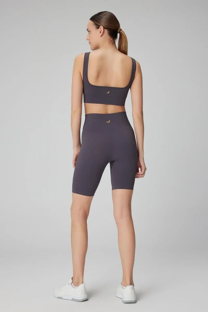 جيرف Holly Honeycomb Patterned High Waist Biker Tights Anthracite