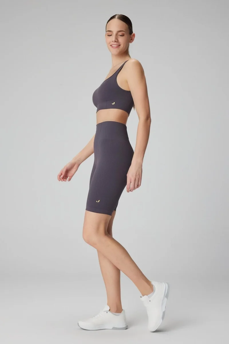جيرف Holly Honeycomb Patterned High Waist Biker Tights Anthracite
