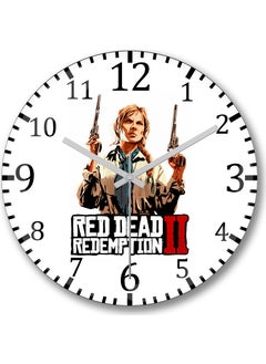 Print Shop Red Dead Redemption 2 Sadie Adler Wall Clock Curved Real Glass