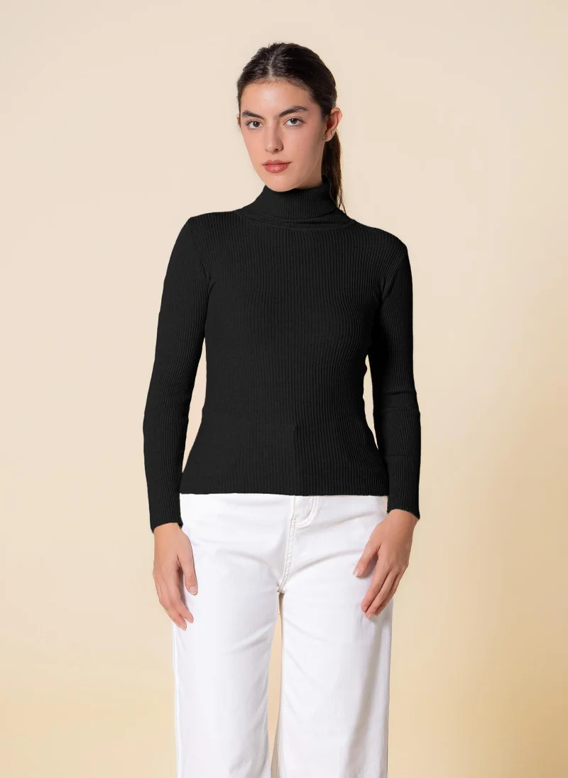 SHAPES KNITTED HIGH-NECK TOP