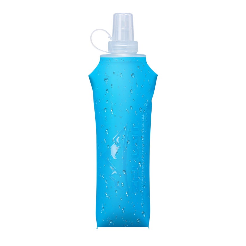 Zelvot Running Vest Soft Flask, BPA-Free 500ml Collapsible Water Bottle for Hydration Backpack, Folding Running Water Bottle for Marathon Hiking Cycling Climbing (Blue, 500 ML) - Image 1