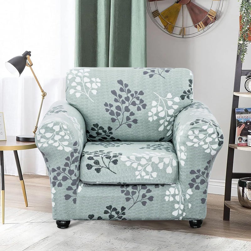 Lamberia Printed Sofa Cover High Stretch Sofa Slipcovers 2 Piece Armchair Slipcover with One Separate Cushion Cover Elastic Bottom Floral Pattern (Fall, Armchair) - Image 2