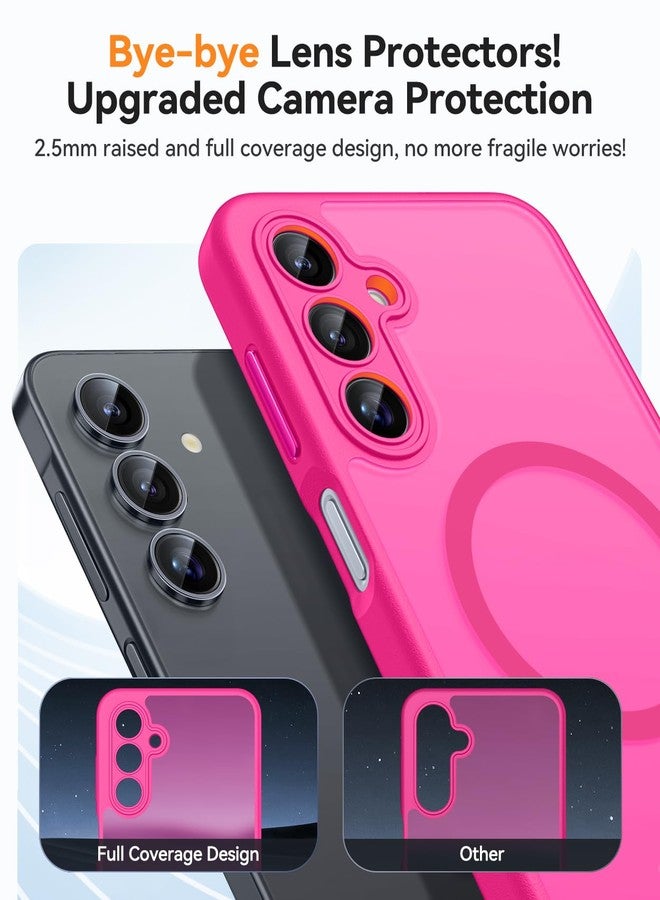 CANSHN Designed for Samsung Galaxy A16-5G Case [Full Camera Protection] [Compatible with Magsafe] Translucent Matte Back Protective Phone Cover, Hot Pink - Image 2