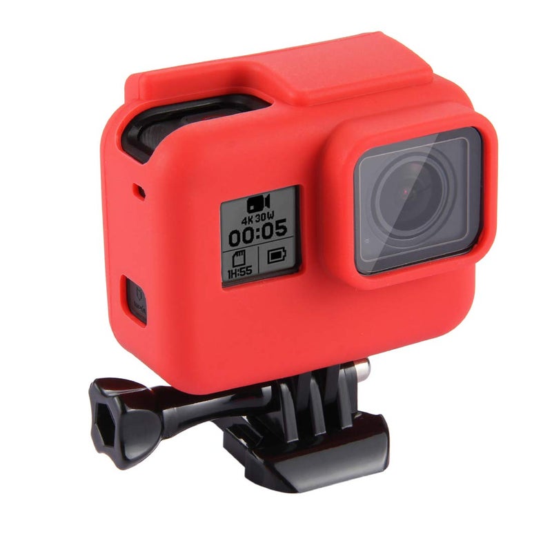 Action Pro Silicone Cover Side Frame Case Compatible with GoPro-5/6/7(Red) - Image 1