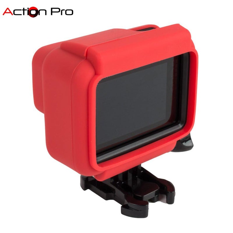 Action Pro Silicone Cover Side Frame Case Compatible with GoPro-5/6/7(Red) - Image 3