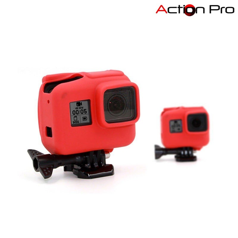 Action Pro Silicone Cover Side Frame Case Compatible with GoPro-5/6/7(Red) - Image 2