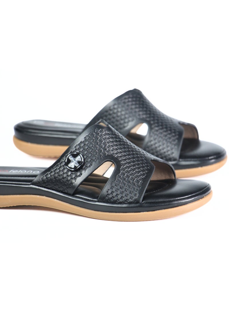 SD.Felano Women Comfort Flat Sandals | Soft Cushioned Footbed | Lightweight Easy Slip On Design | Anti Slip Sole | Open Toe Daily Wear Sandals | Comfortable Footwear For Home Walking And Casual Use - Image 3