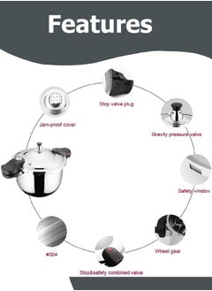 Royal Royal 9L Stainless Steel Pressure Cooker  Jumbo Size, Compatible with Induction, Gas, Ceramic & Electric Stoves, Includes Glass Lid & Steaming Rack  - Image 2