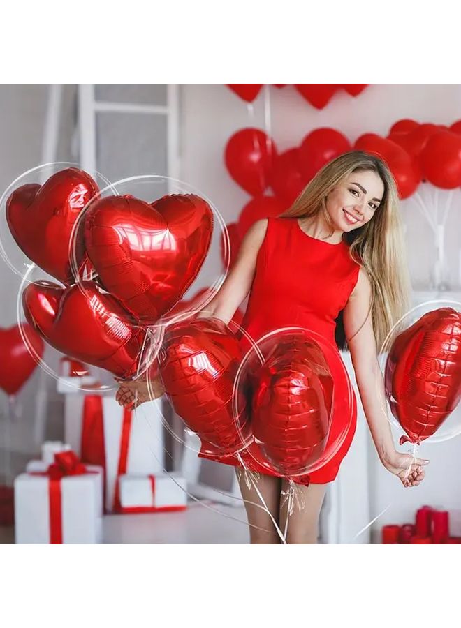 Rose Golden 20 Inch Heart Shaped Aluminum Balloons 10pcs For Birthday Anniversary Party Decor - Image 1