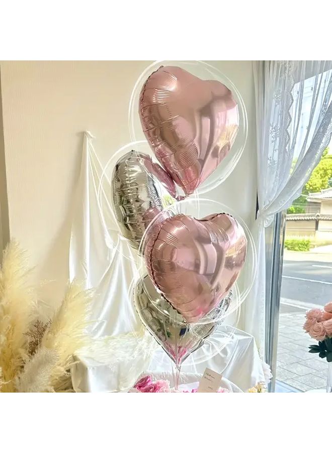 Rose Golden 20 Inch Heart Shaped Aluminum Balloons 10pcs For Birthday Anniversary Party Decor - Image 5